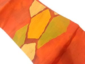 手織り紬抽象模様織出し名古屋帯